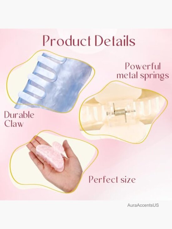 8 Pcs Large Acrylic Hair Claw Clips Strong Hold for Thick Thin Hair main image 4